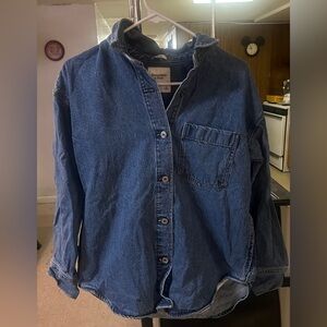 Abercrombie & Fitch Oversized Blue Denim Button-Up